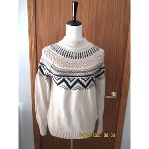 Maurices cream sweater with pearl accents size small